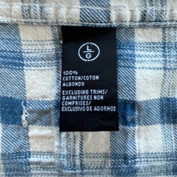 Buffalo David Bitton Shirt Large Blue Plaid Button Down Western Pearl Snaps - Picture 9 of 12